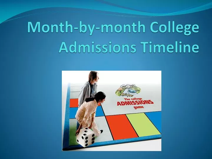 month by month college admissions timeline