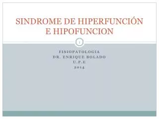 sindrome de hiperfunci n e hipofuncion
