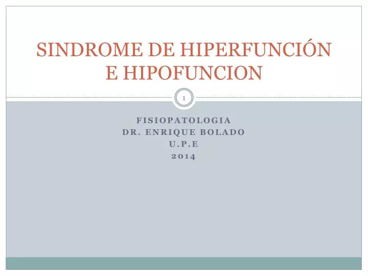 sindrome de hiperfunci n e hipofuncion