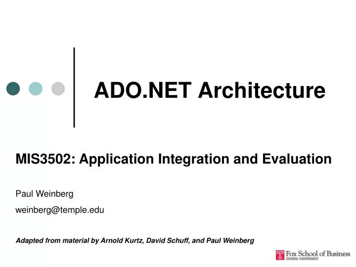 ado net architecture