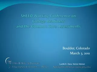 SHEEO Working Conference on College Readiness and the Common Core Assessments