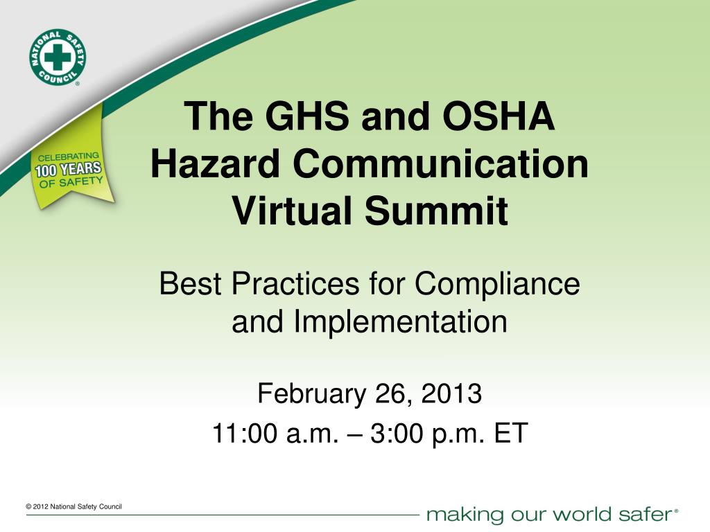 PPT - The GHS and OSHA Hazard Communication Virtual Summit PowerPoint ...