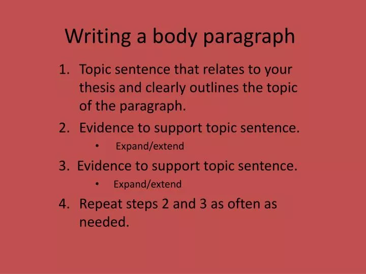 writing a body paragraph