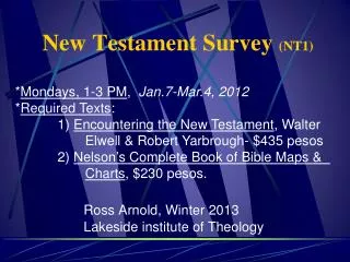 New Testament Survey (NT1)