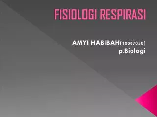 fisiologi respirasi