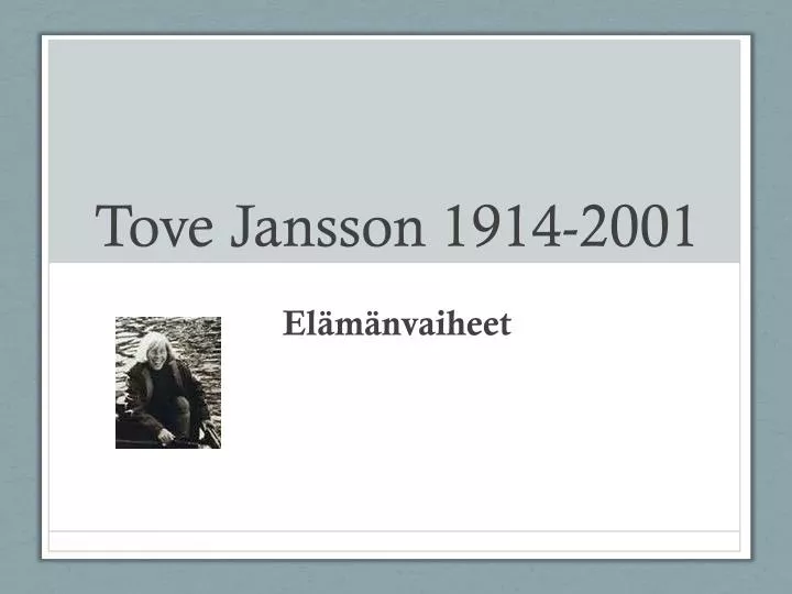 tove jansson 1914 2001