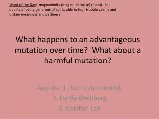 What happens to an advantageous mutation over time? What about a harmful mutation?