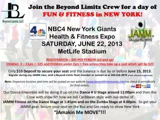 NBC4 New York Giants Health &amp; Fitness Expo SATURDAY, JUNE 22, 2013 MetLife Stadium