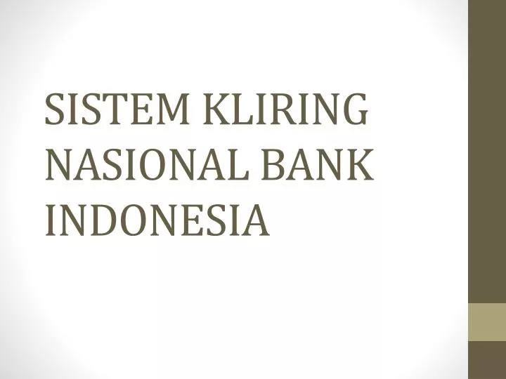 sistem kliring nasional bank indonesia