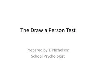 The Draw a Person Test