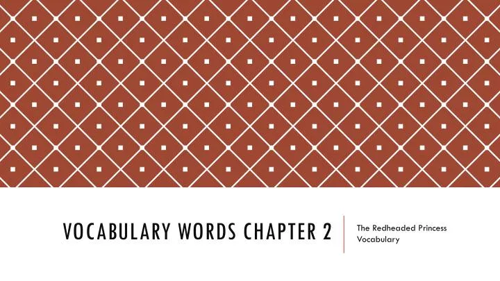 vocabulary words chapter 2