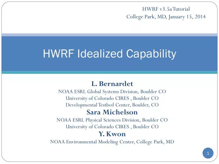 hwrf idealized capability