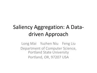 Saliency Aggregation: A Data-driven Approach