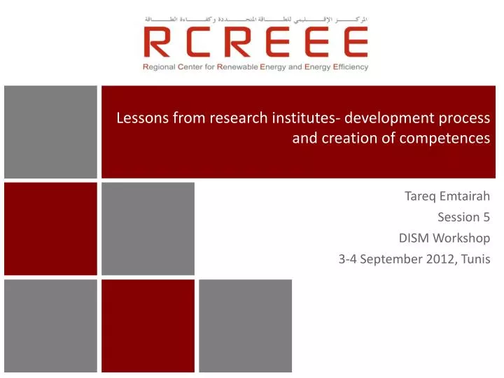 lessons from research institutes development process and creation of competences