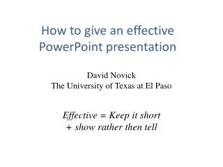 How to give an effective PowerPoint presentation