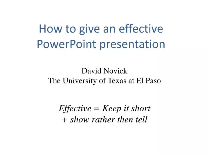 how to give an effective powerpoint presentation