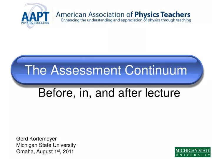 the assessment continuum