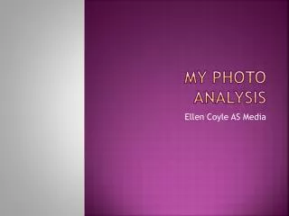 My photo analysis
