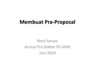 membuat pra proposal