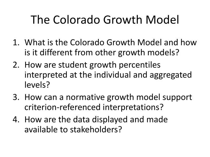 the colorado growth model