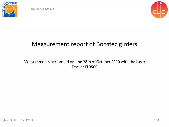 measurement report of boostec girders