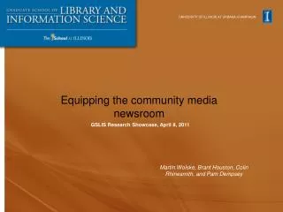Equipping the community media newsroom