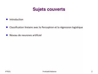 sujets couverts