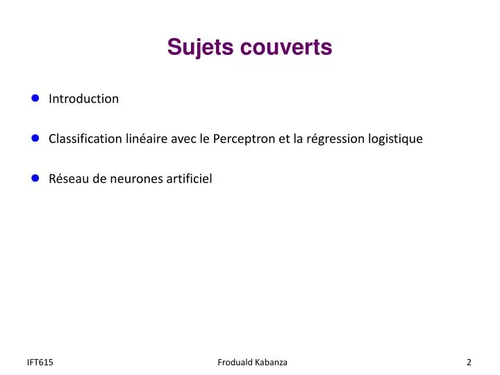 sujets couverts