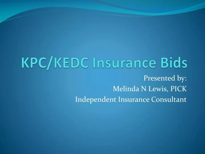 kpc kedc insurance bids