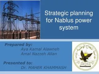 Strategic planning for Nablus power system