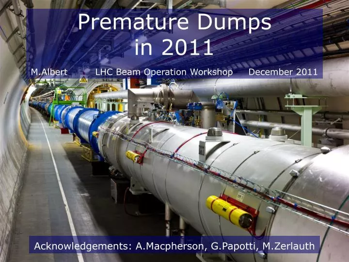 premature dumps in 2011