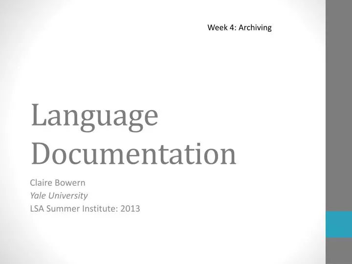 language documentation