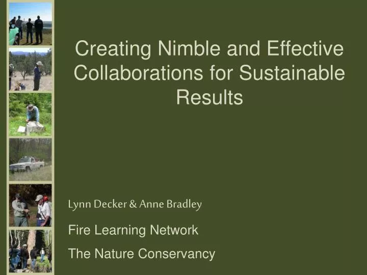 creating nimble and effective collaborations for sustainable results