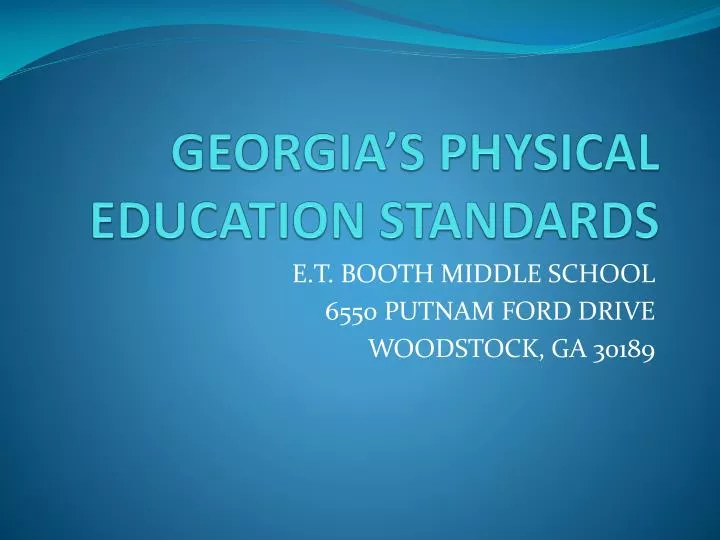 georgia s physical education standards