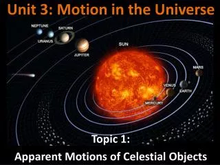 Unit 3: Motion in the Universe