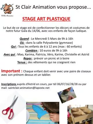 st clair animation vous propose