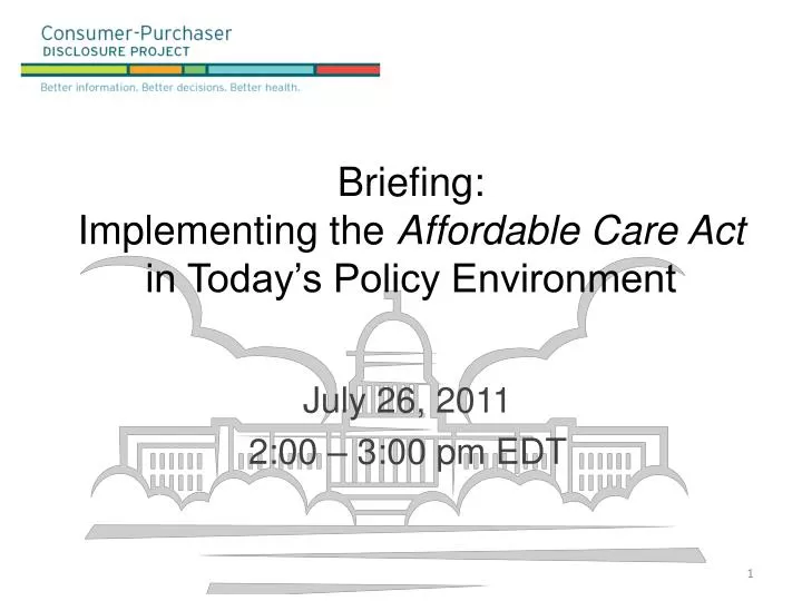 briefing implementing the affordable care act in today s policy environment