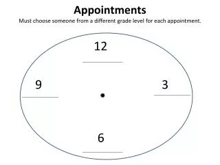 Appointments Must choose someone from a different grade level for each appointment.
