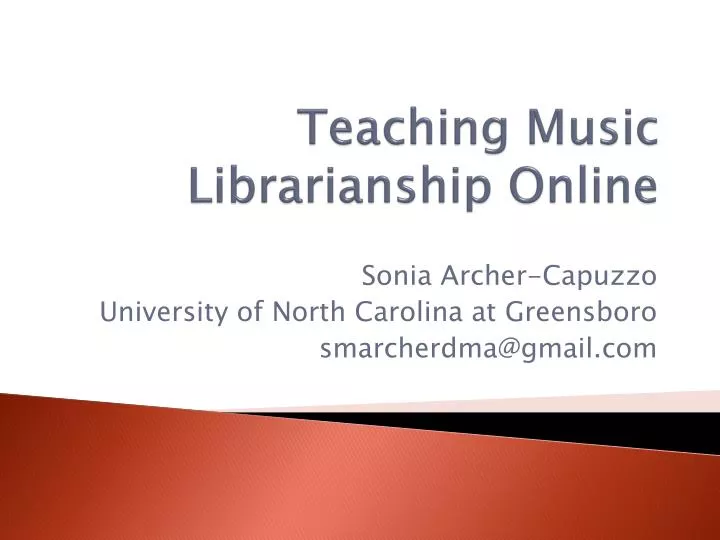 teaching music librarianship online