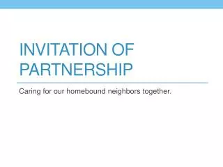 Invitation of Partnership