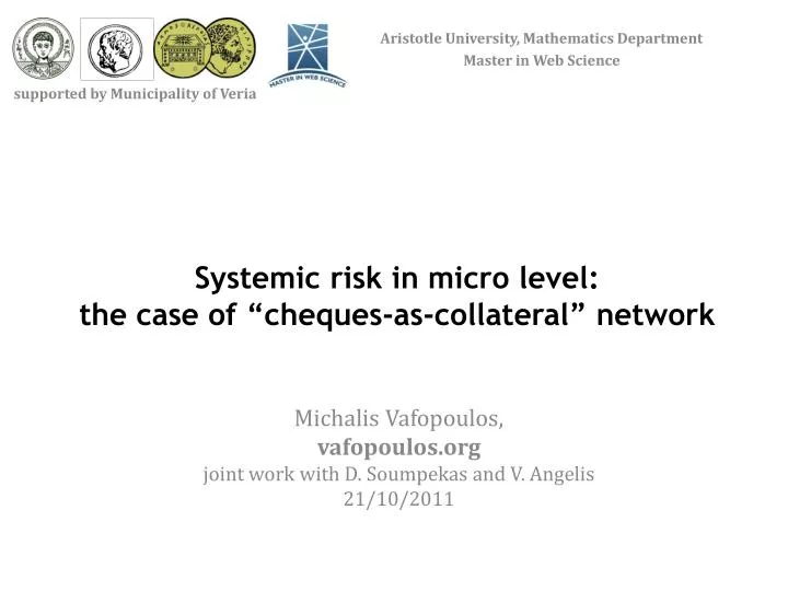 systemic risk in micro level the case of cheques as collateral network