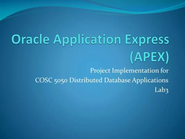 oracle application express apex
