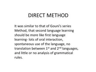 DIRECT METHOD