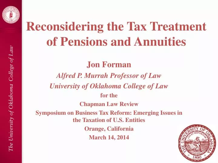 reconsidering the tax treatment of pensions and annuities