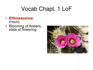Vocab Chapt . 1 LoF