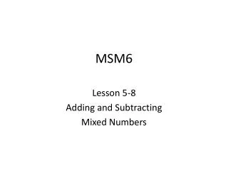 MSM6
