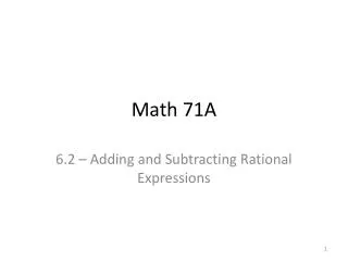 math 71a