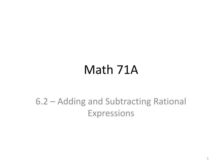 math 71a