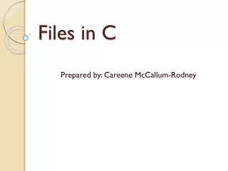 Files in C