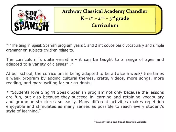 archway classical academy chandler k 1 st 2 nd 3 rd grade curriculum